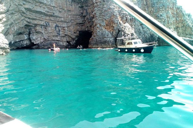 Boat tour to Lady of the Rock , Submarine base & Blue Cave swim - The view toward Mamula Fortress